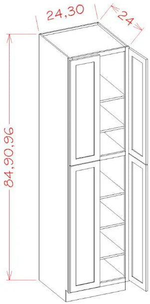 Shaker Gray RTA 24x96 Pantry Cabinet