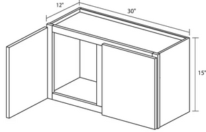Shaker Gray RTA 30x15 Wall Bridge Cabinet